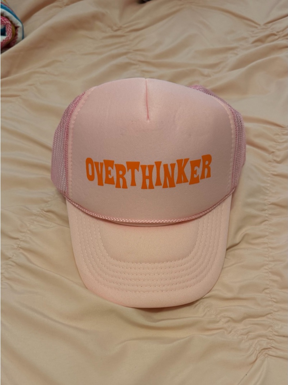 Overthinker Pink Trucker Hat